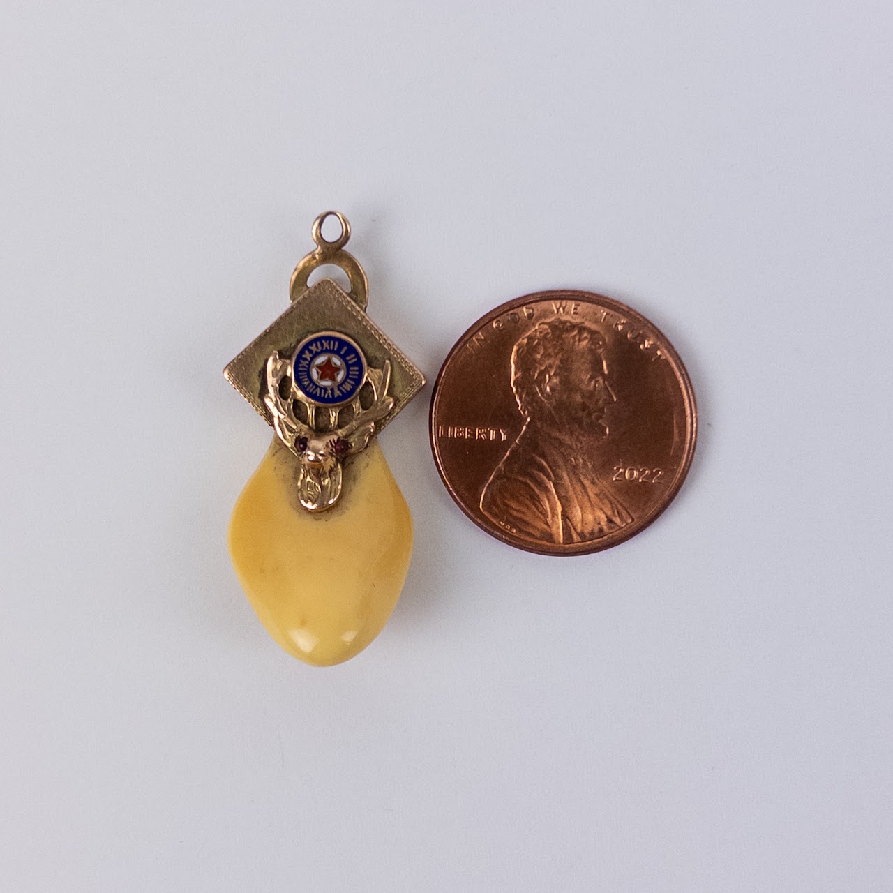 10K Gold Elk Tooth Elks Lodge Member Pendant