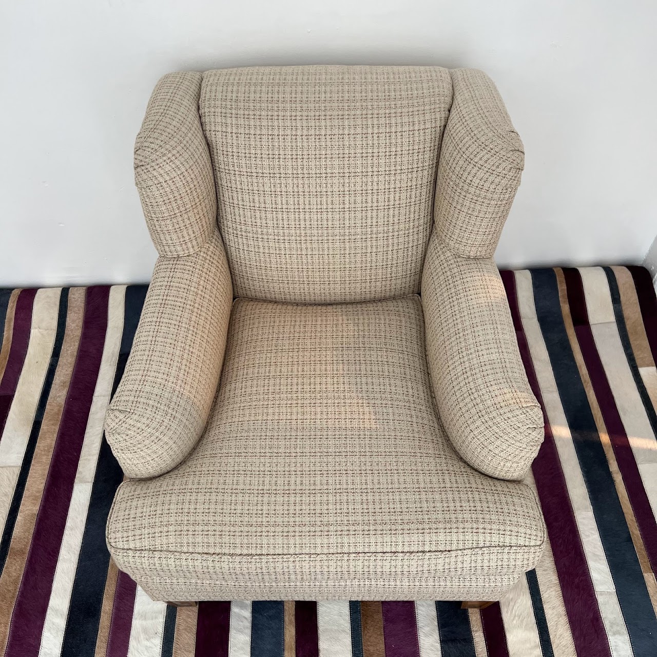 Custom Scroll-Arm Tweed Armchair