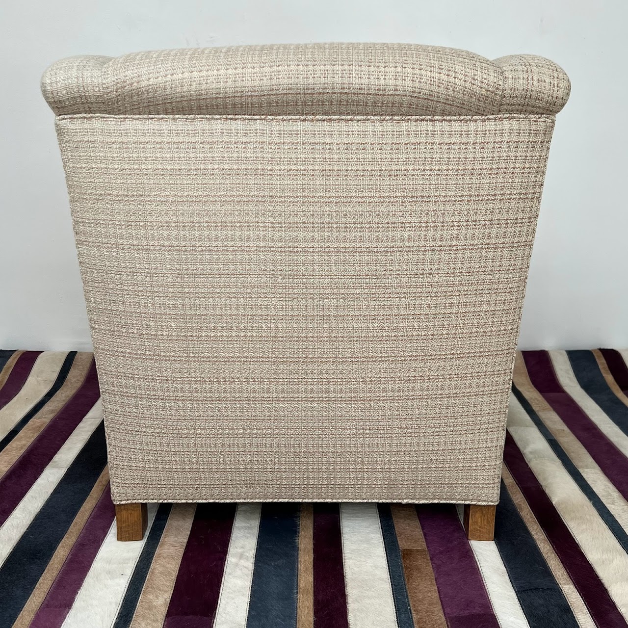 Custom Scroll-Arm Tweed Armchair