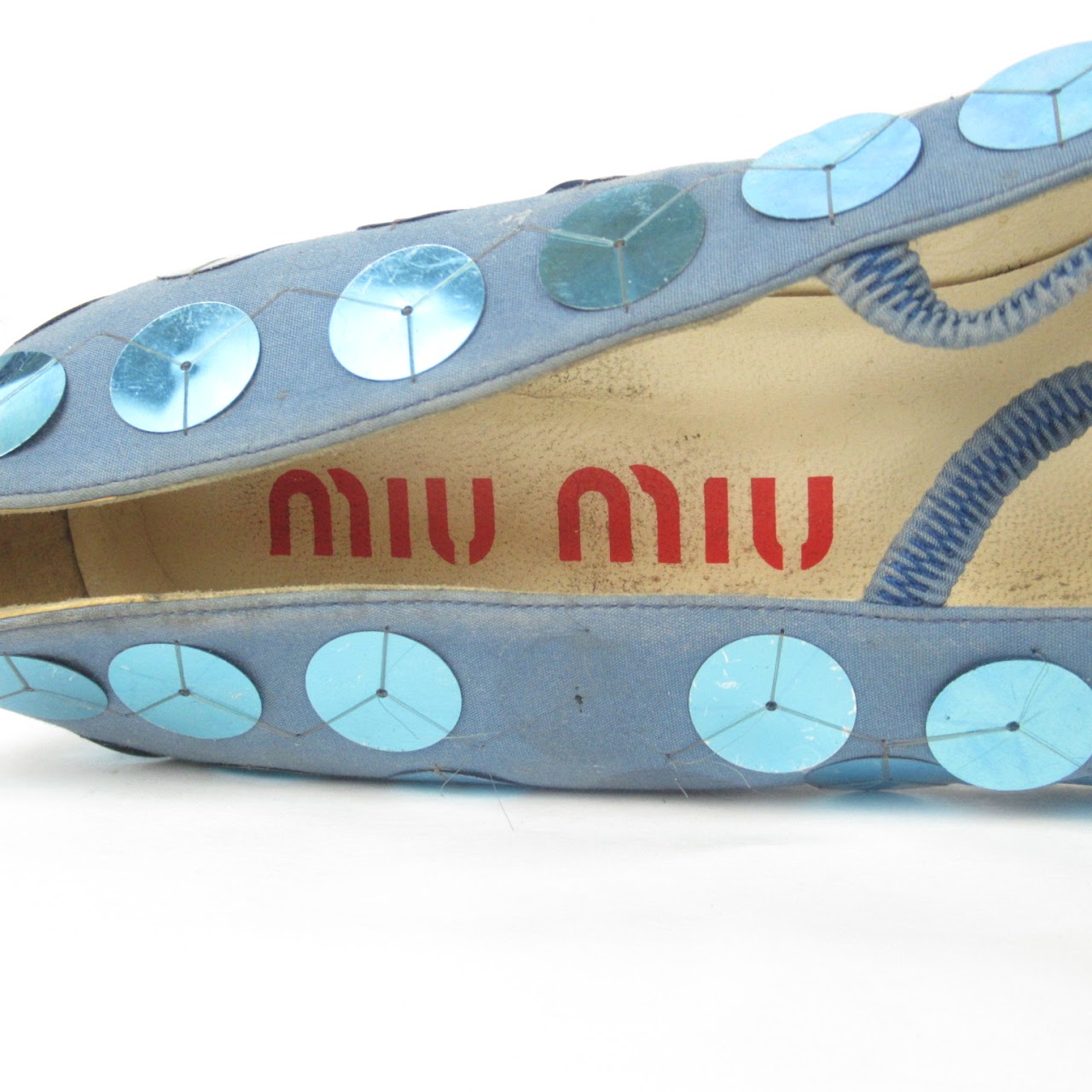 Miu Miu Blue Sequin Shoes