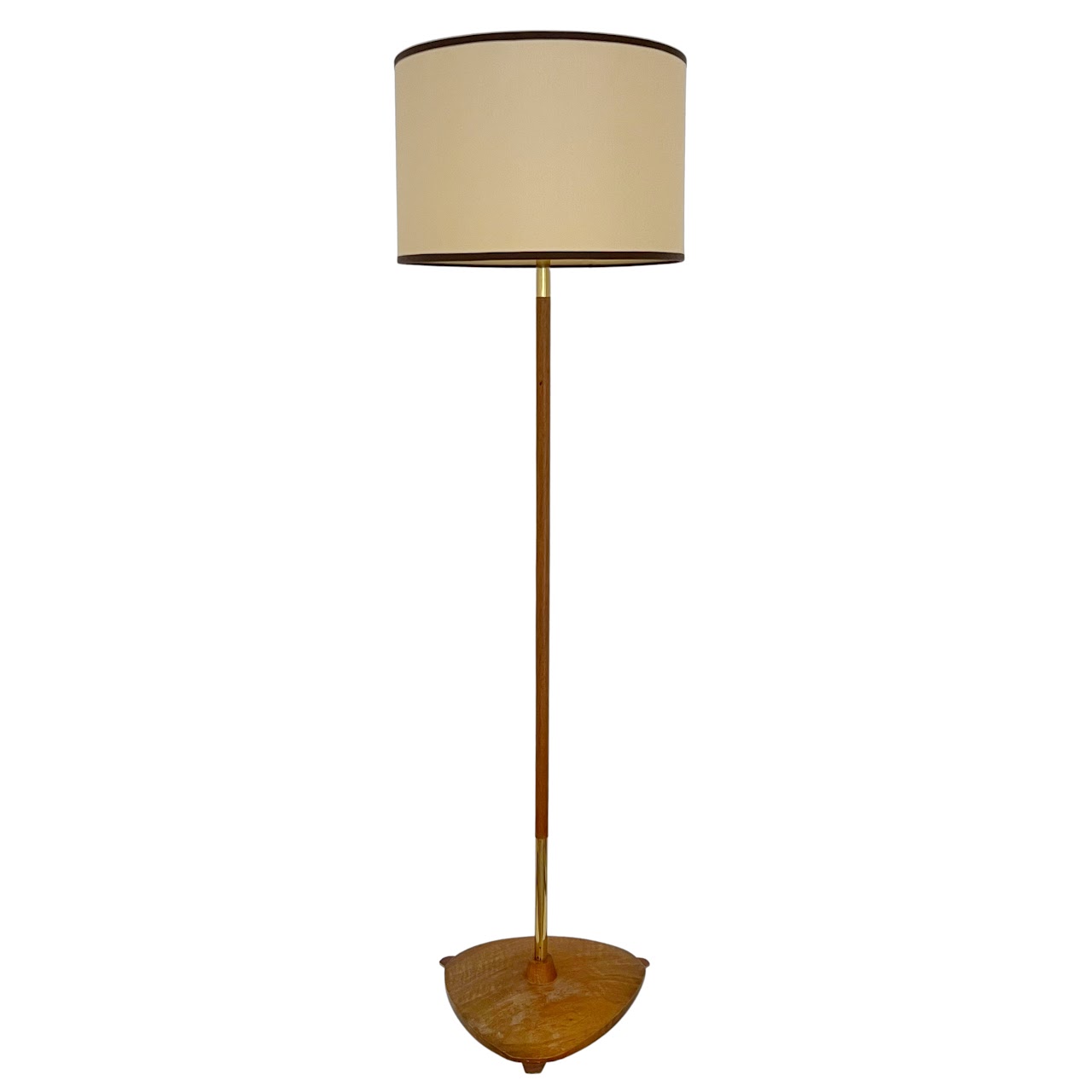 Modernist Scandinavian Teak & Brass Telescoping Floor Lamp
