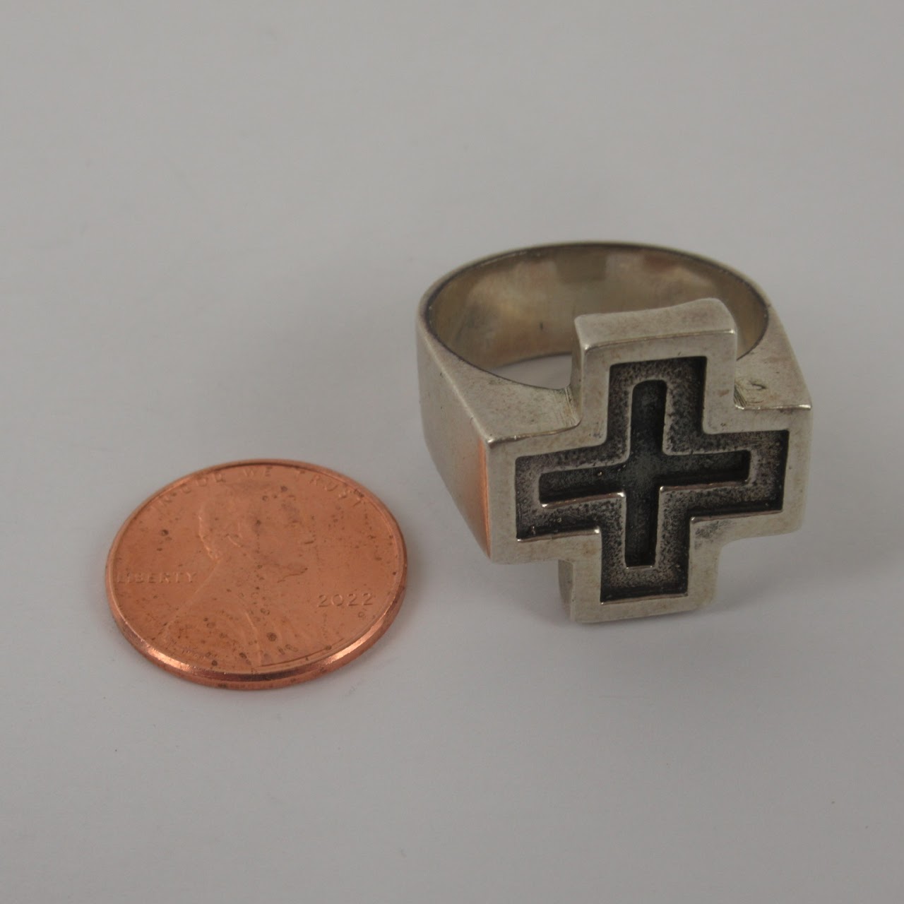 Sterling Silver Cross Shaped Ring