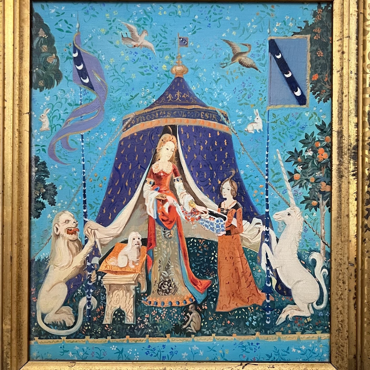 Unicorn Tapestry Oil Painting