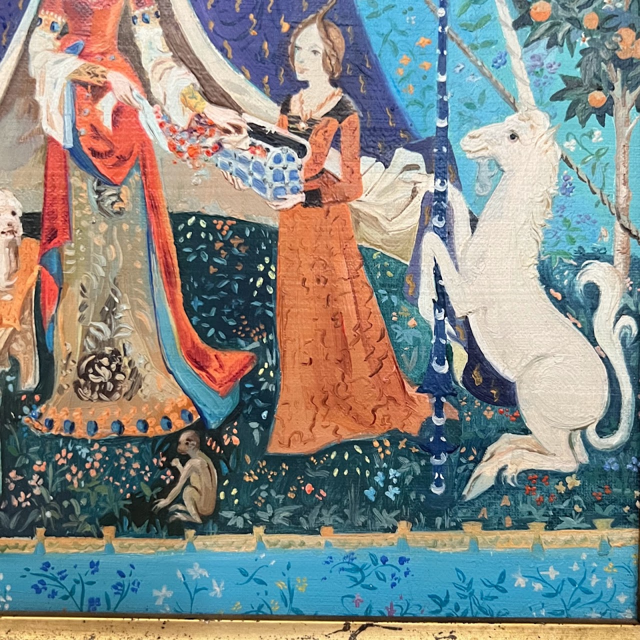 Unicorn Tapestry Oil Painting