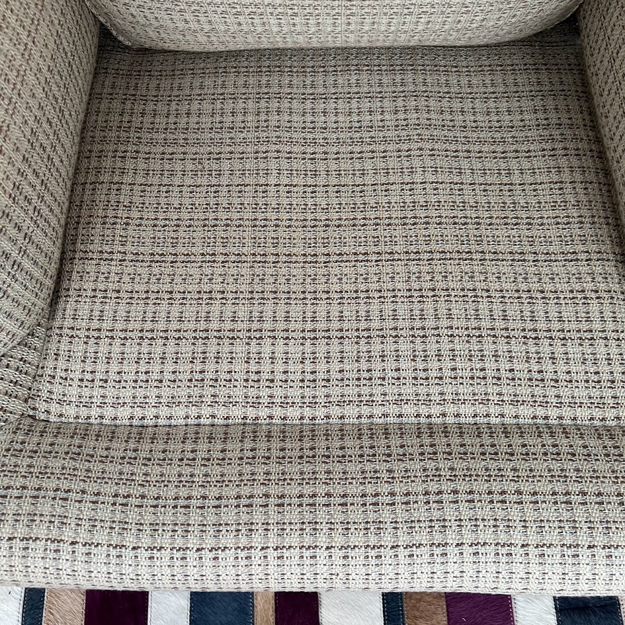 Custom Scroll-Arm Tweed Armchair