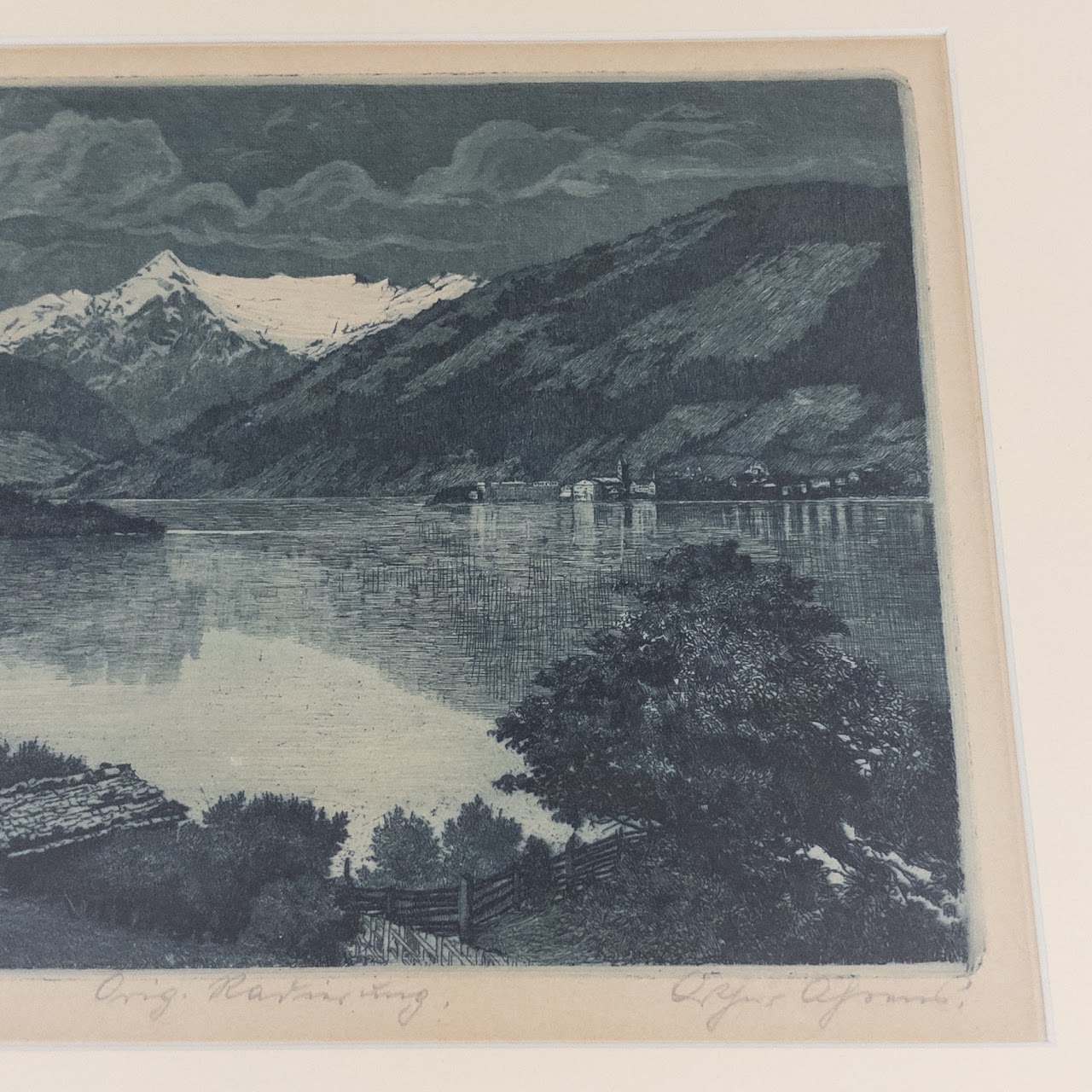 Signed Landscape Etching