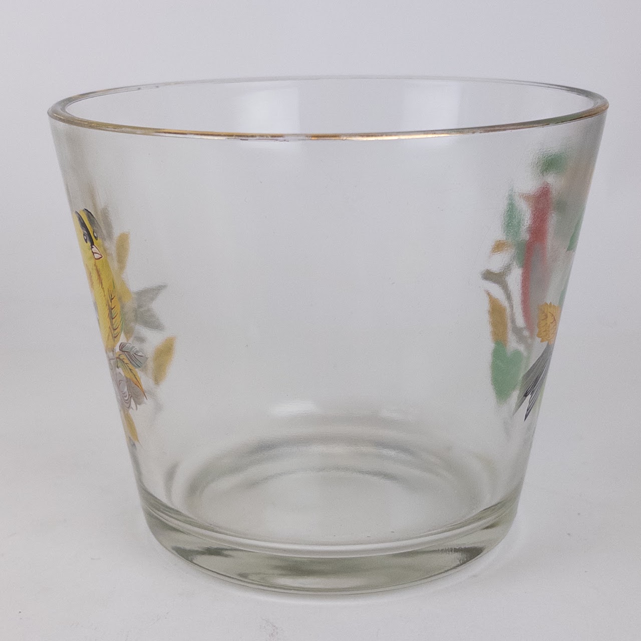 Eight Piece Vintage Bird Motif Tumbler Set & Ice Bucket