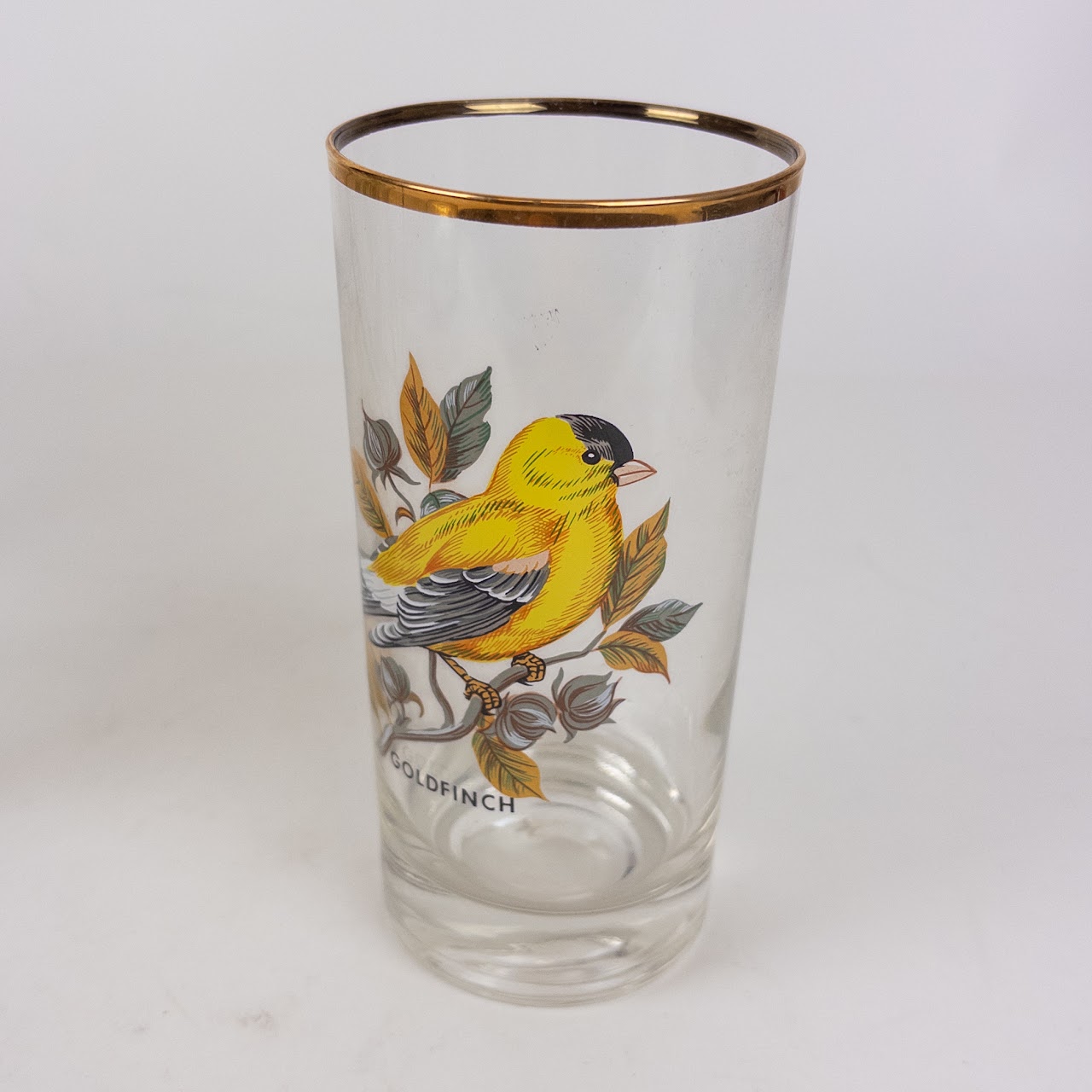 Eight Piece Vintage Bird Motif Tumbler Set & Ice Bucket