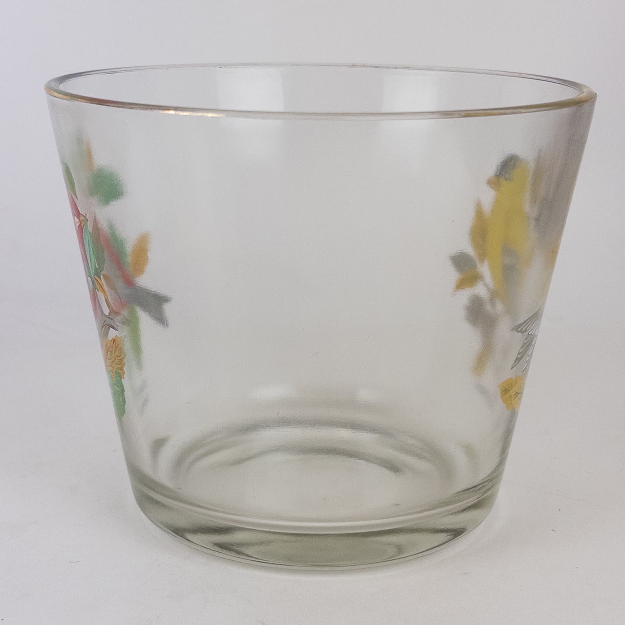 Eight Piece Vintage Bird Motif Tumbler Set & Ice Bucket