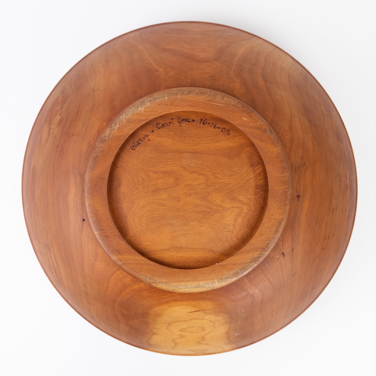 Carol Joos Hand Signed Cherry Wood Bowl