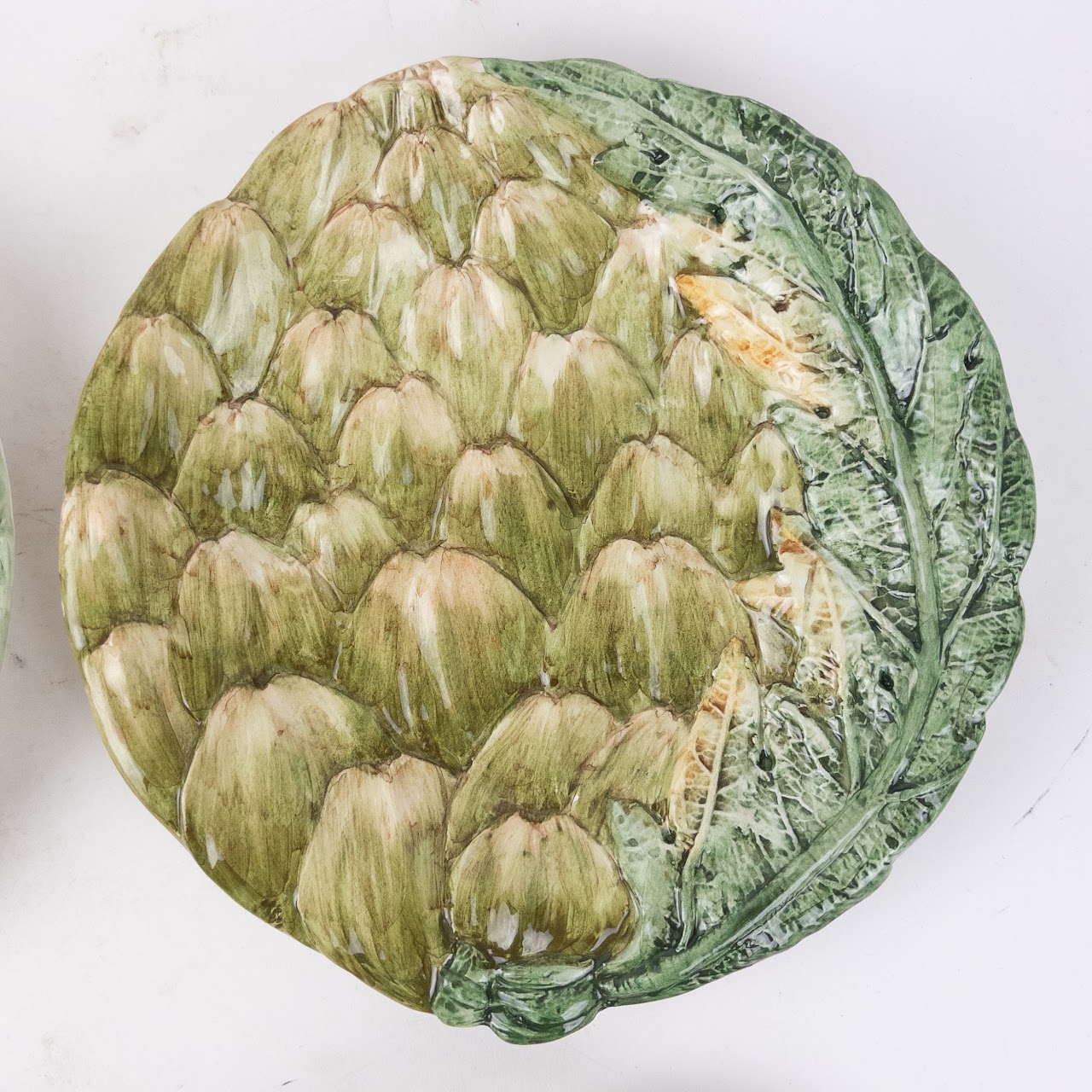 Horchow Set of 12 Garden Themes Majolica Salad Plates