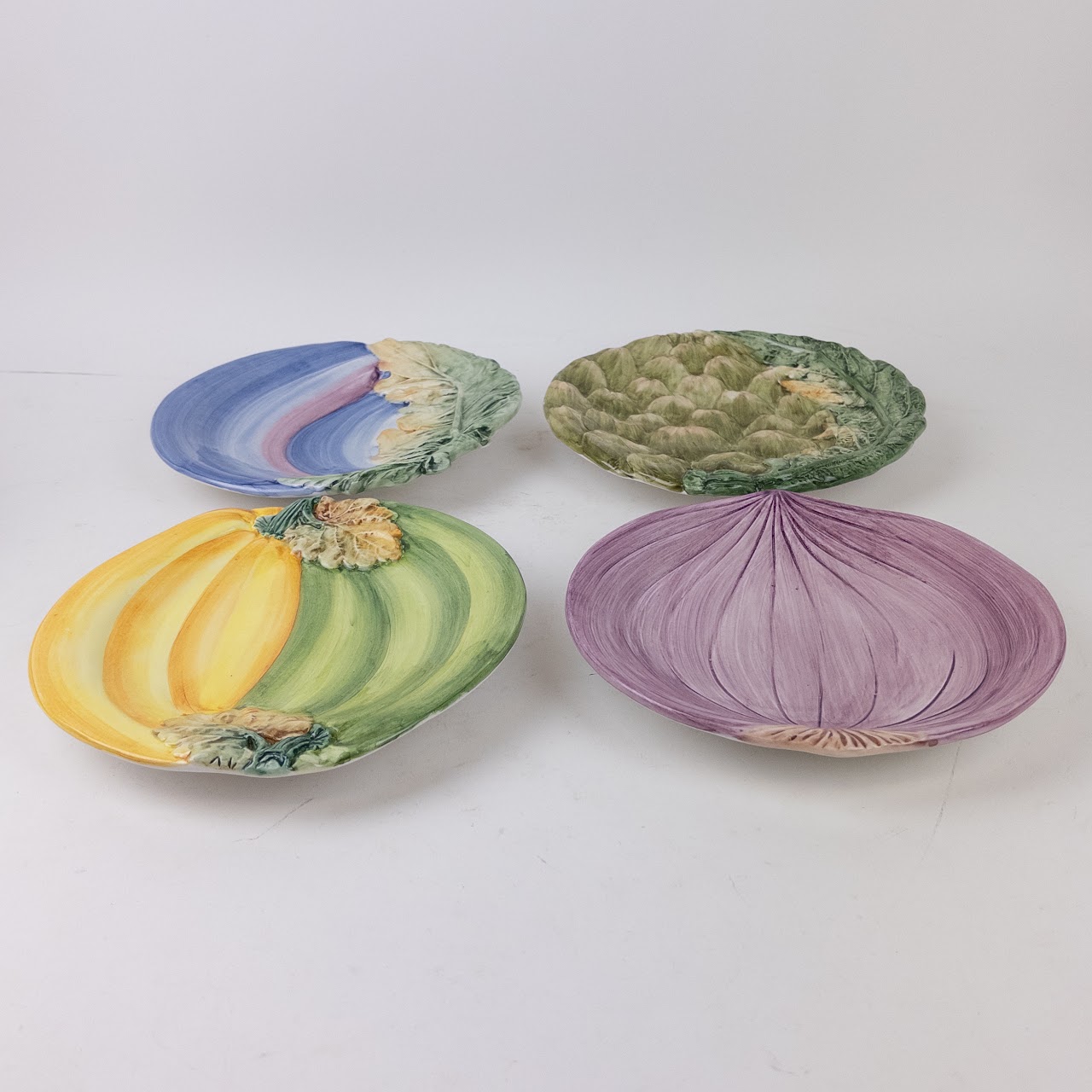 Horchow Set of 12 Garden Themes Majolica Salad Plates