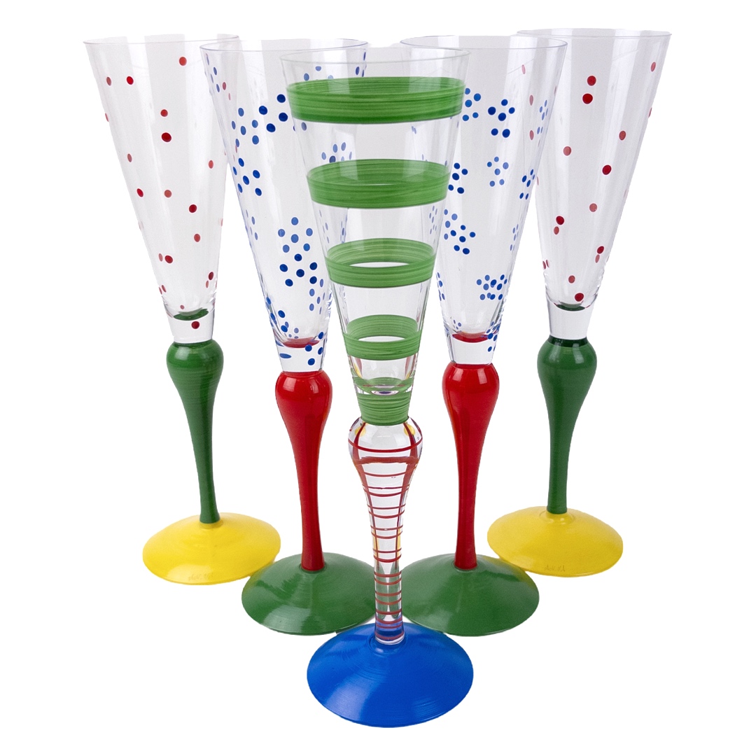 Anne Nilsson x Orrefors Clown Champagne Flutes