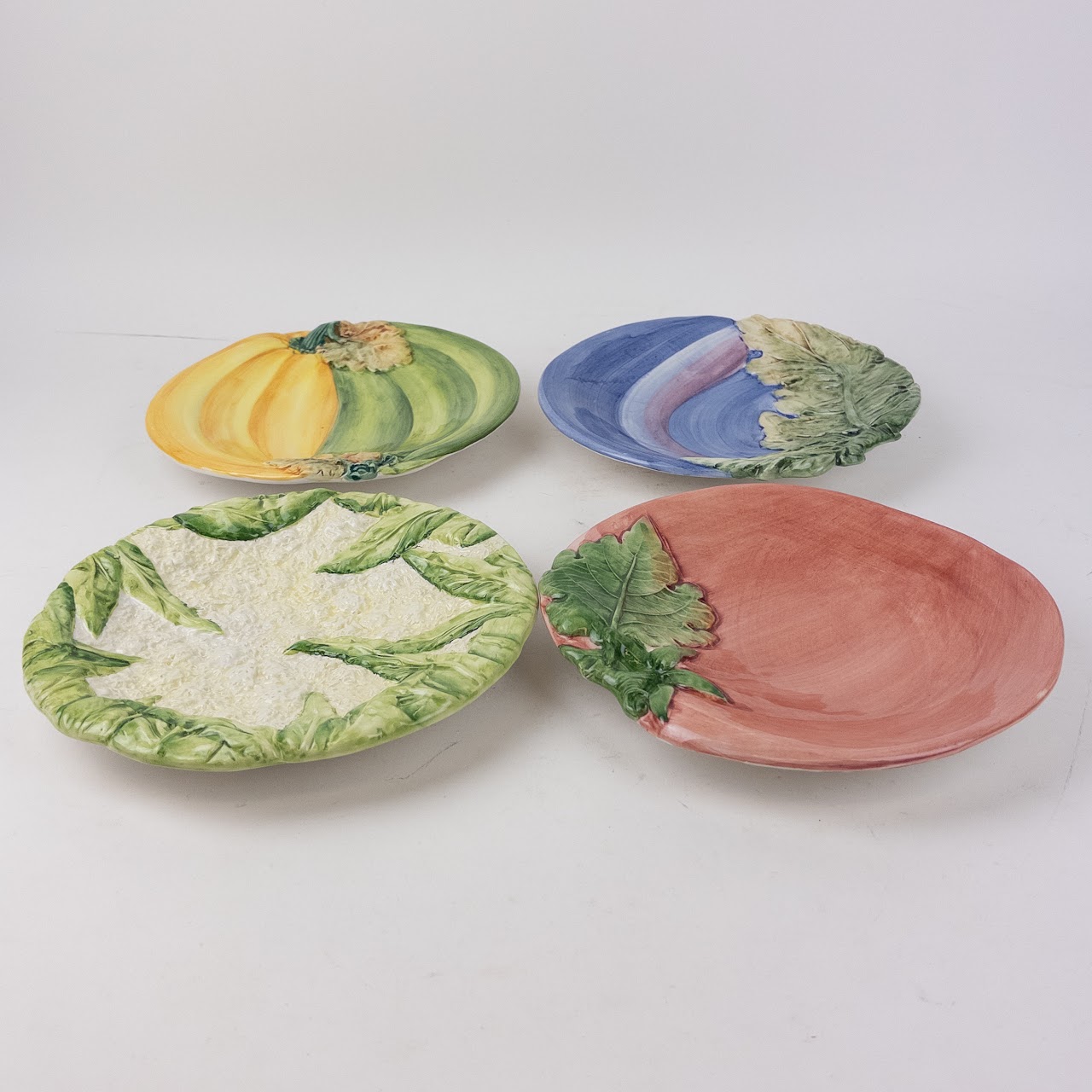 Horchow Set of 12 Garden Themes Majolica Salad Plates