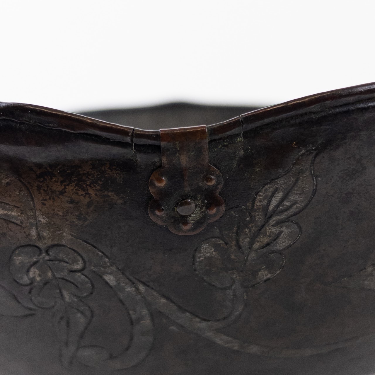 Hand Hammered Chinese Bowl with Silvered Dragons