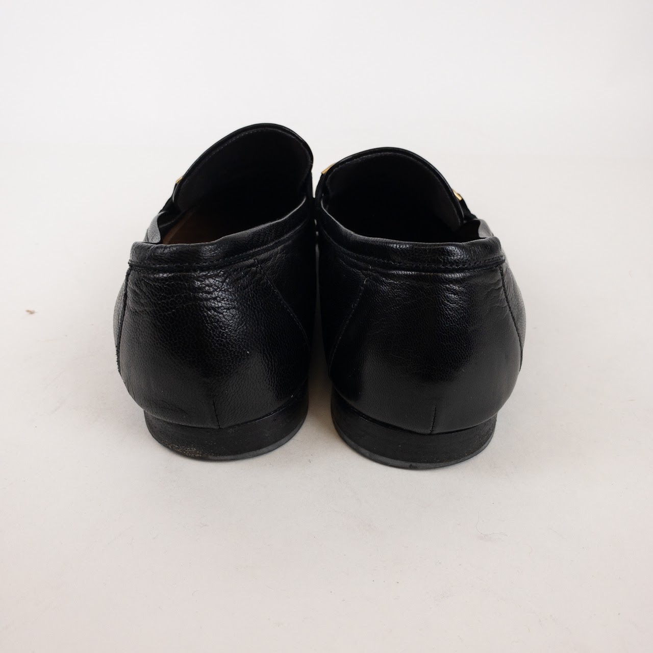 Dunhill Black Leather Horsebit Loafers