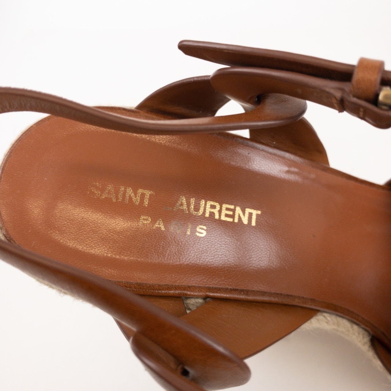 Saint Laurent Tribute Espadrille 85 Platform Wedge Sandals