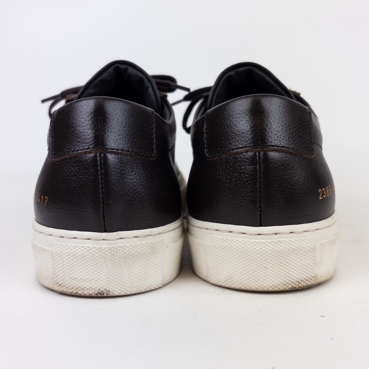 Common Projects Brown Leather Flat Bottom Sneakers