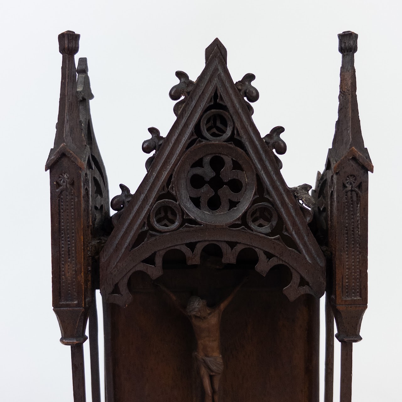 Hand Carved Gothic Religious Niche Scene