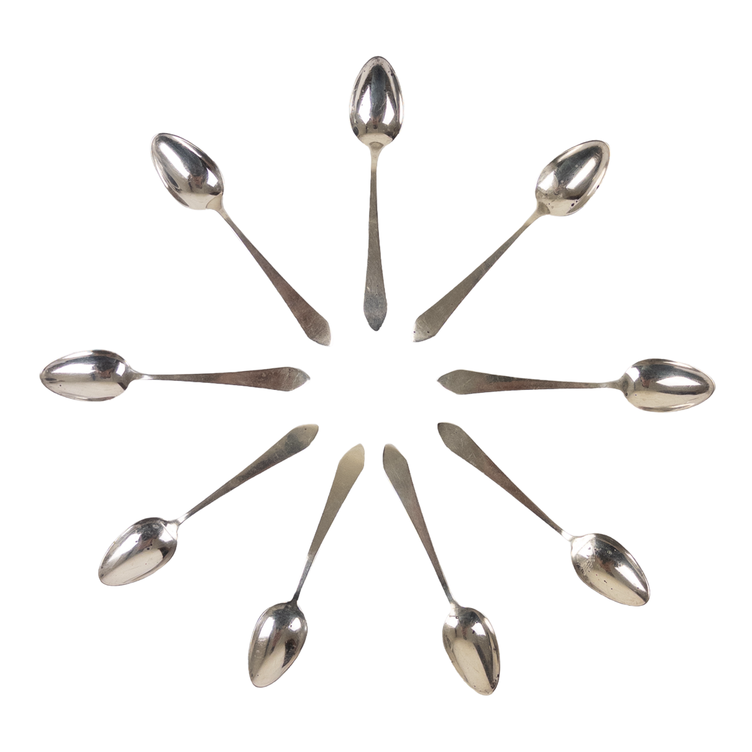 Sterling Silver Set of Eight Demi-Tasse Spoons
