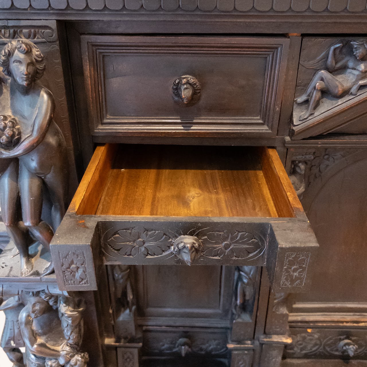 Ornate Carved Wood Cabinet