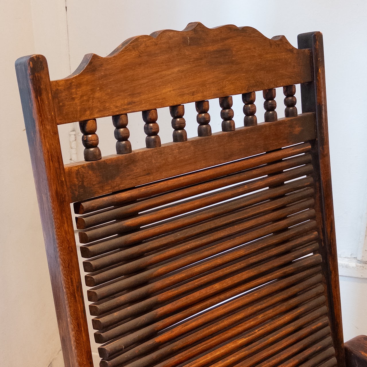 Vintage Mahogany Chaise Lounge Chair in the Style of Andre Arbus