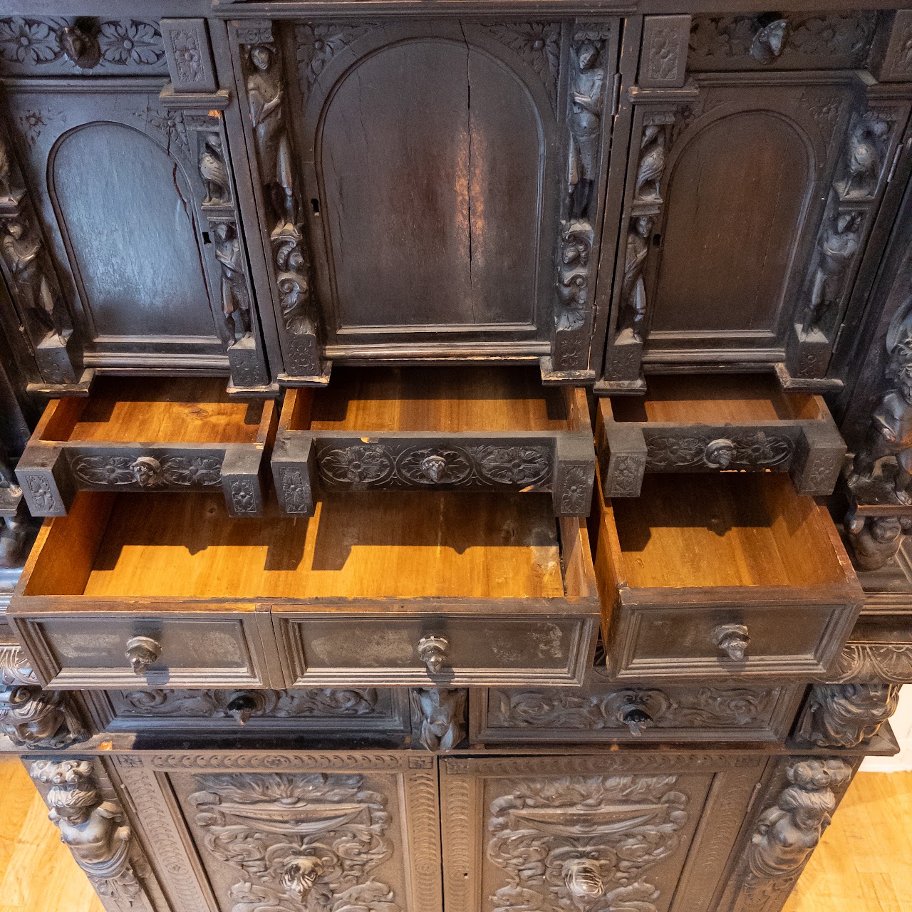 Ornate Carved Wood Cabinet