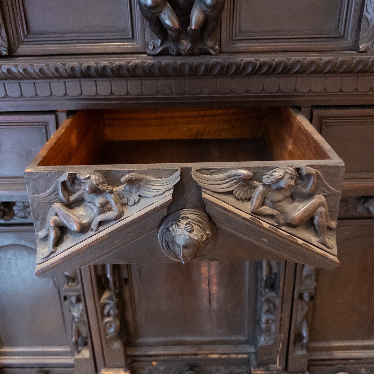 Ornate Carved Wood Cabinet