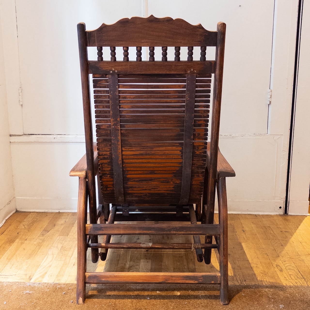 Vintage Mahogany Chaise Lounge Chair in the Style of Andre Arbus