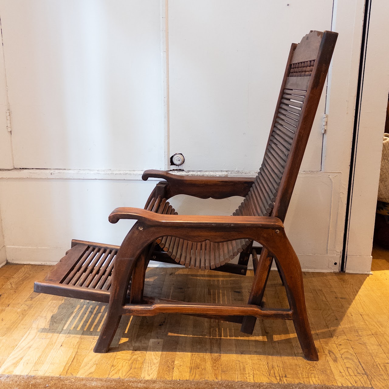 Vintage Mahogany Chaise Lounge Chair in the Style of Andre Arbus