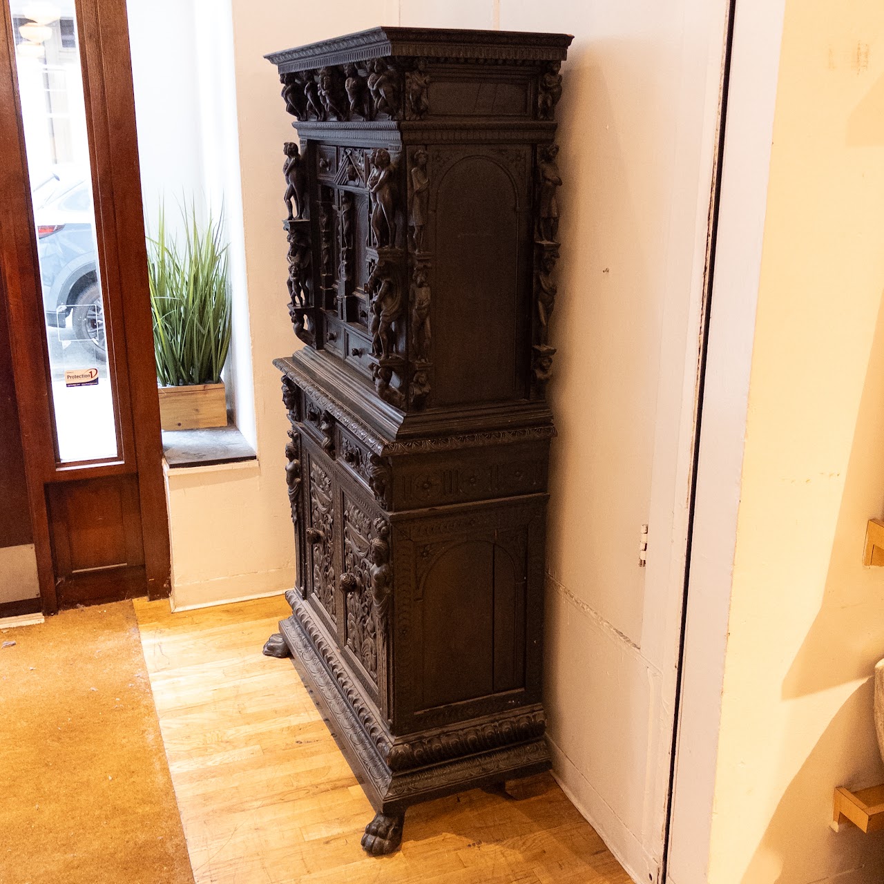 Ornate Carved Wood Cabinet