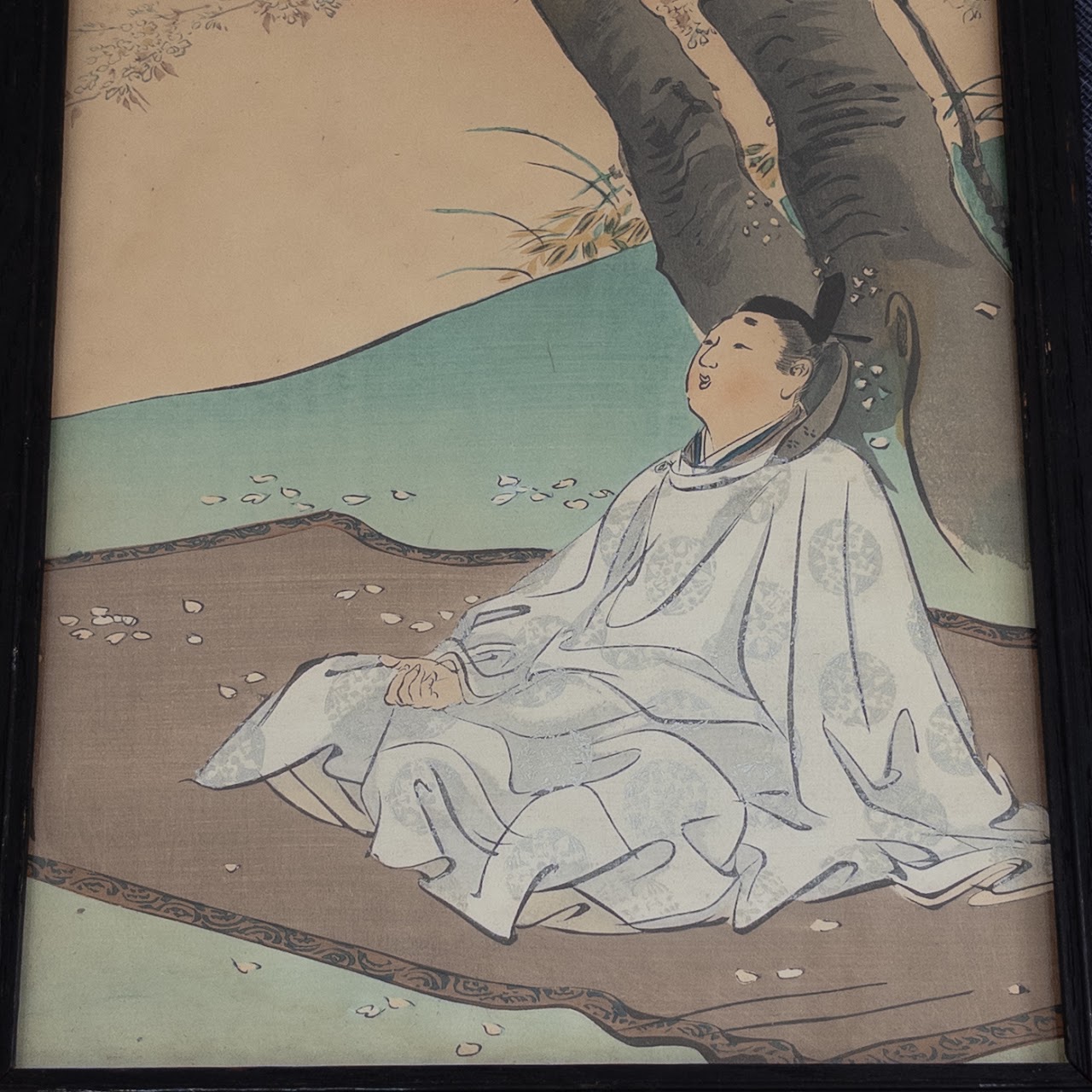 Ogata Gekkō 'Minister Sakuramachi Under A Cherry Tree' Woodblock