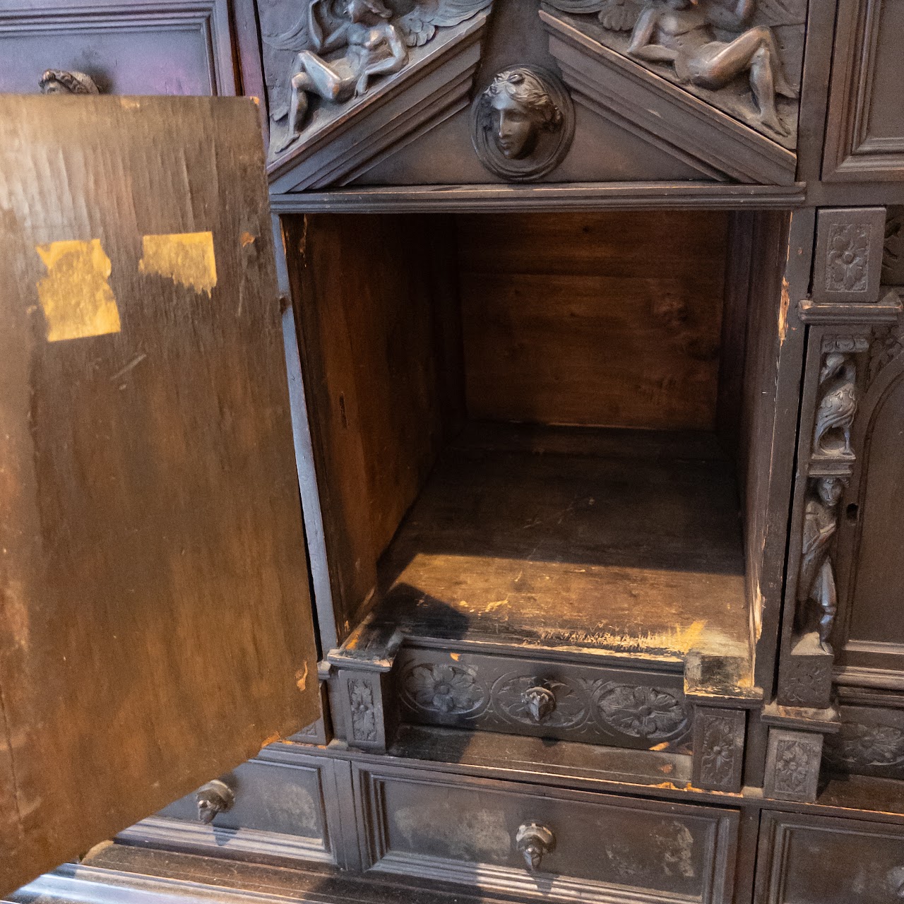 Ornate Carved Wood Cabinet