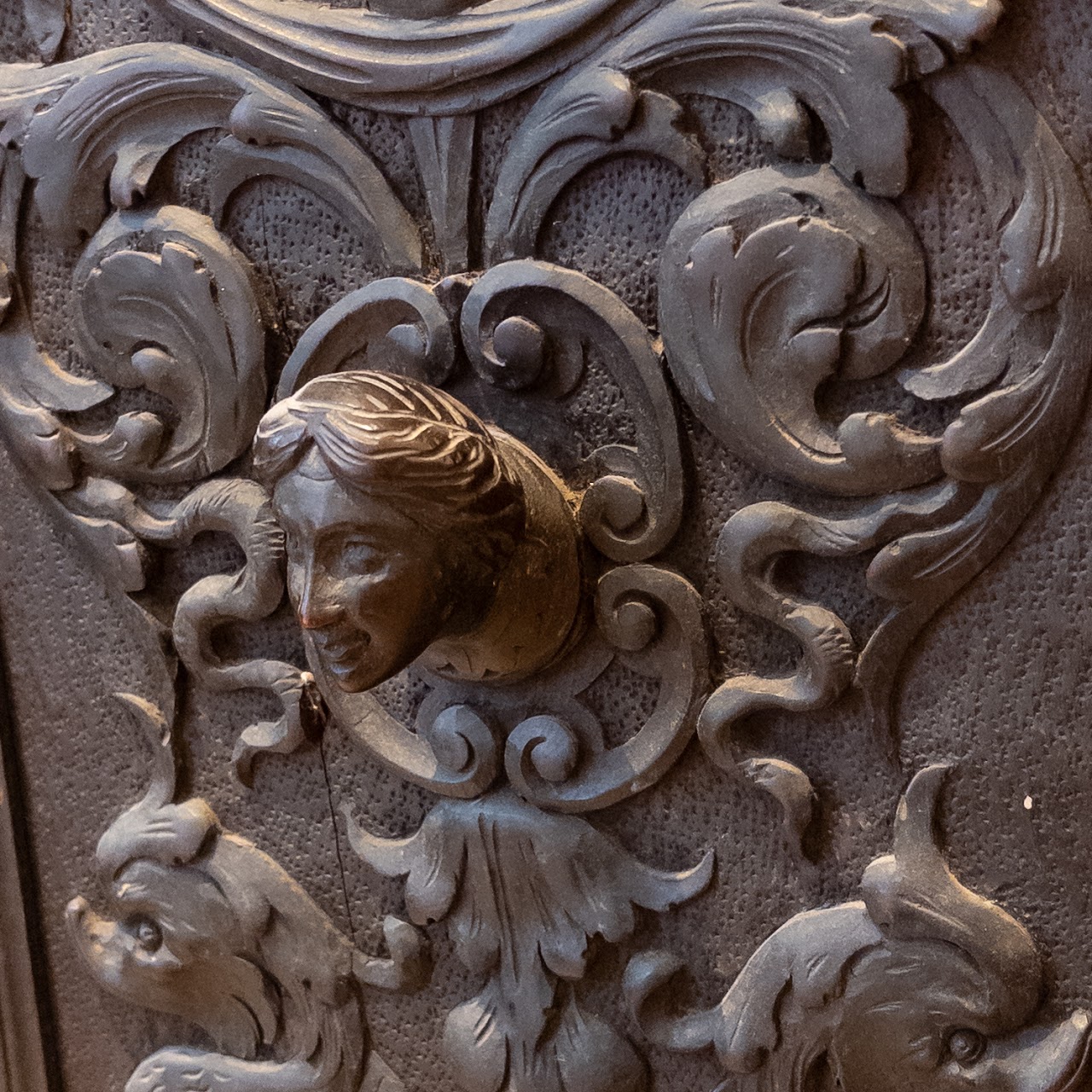 Ornate Carved Wood Cabinet