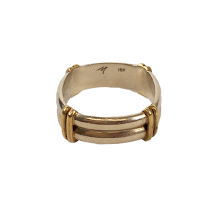 18K White & Yellow Gold Double Band Ring