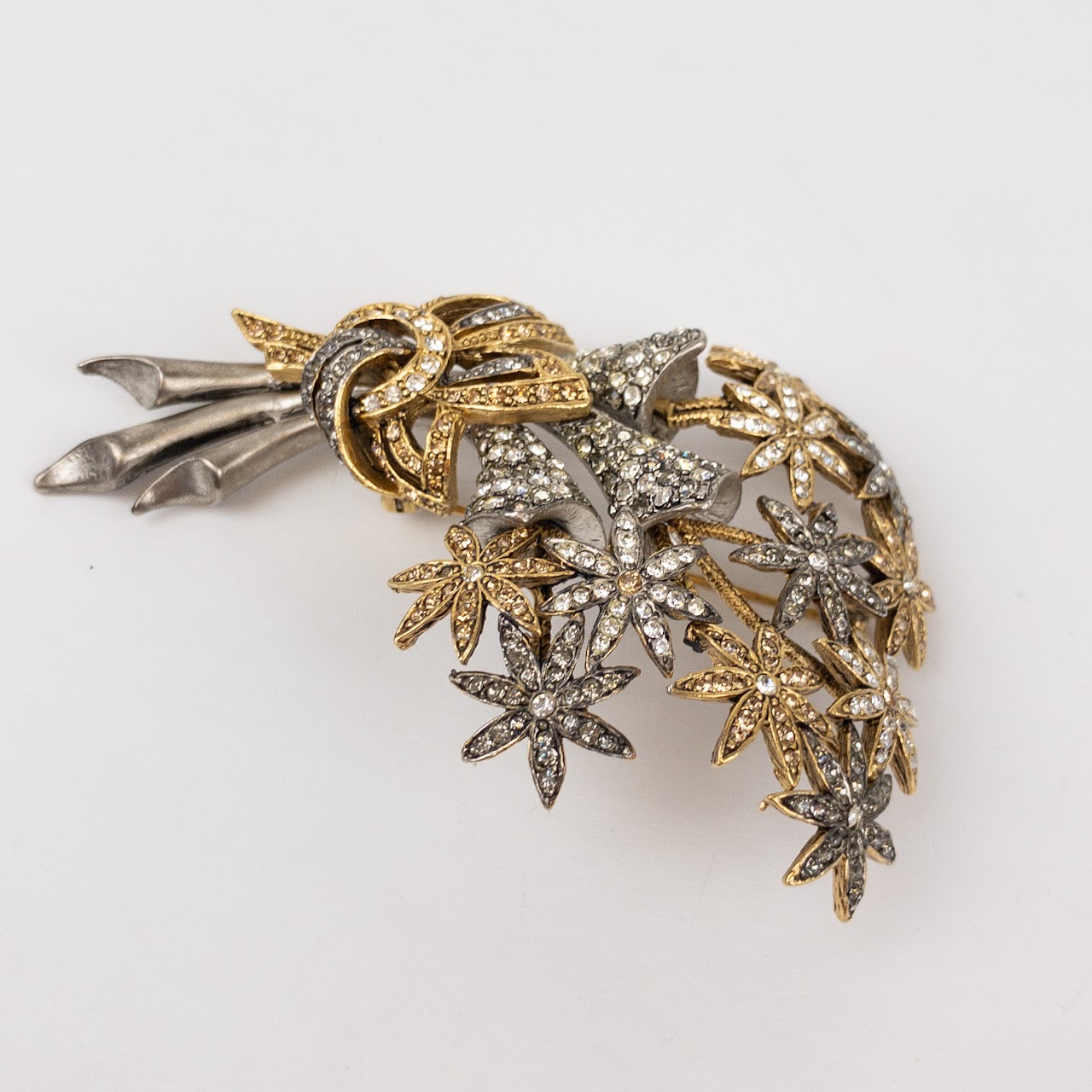 Oscar de la Renta Brooch and Clip-On Earring Set