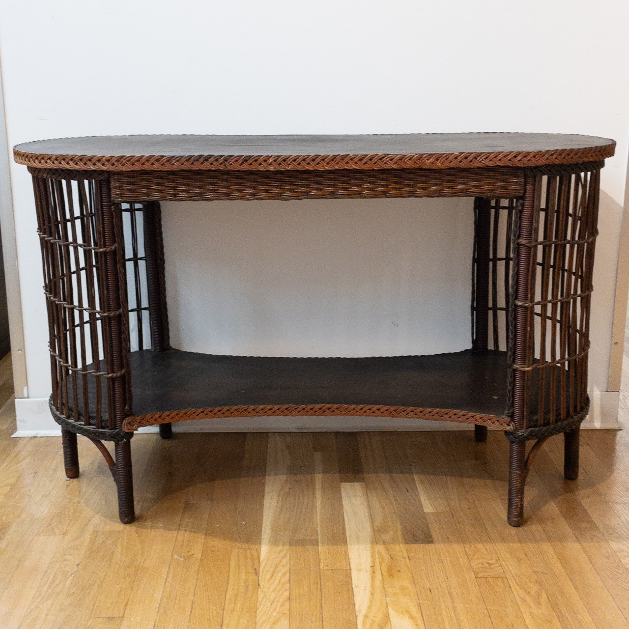 Lloyd Loom Vintage Wicker Two-Tier Console Table