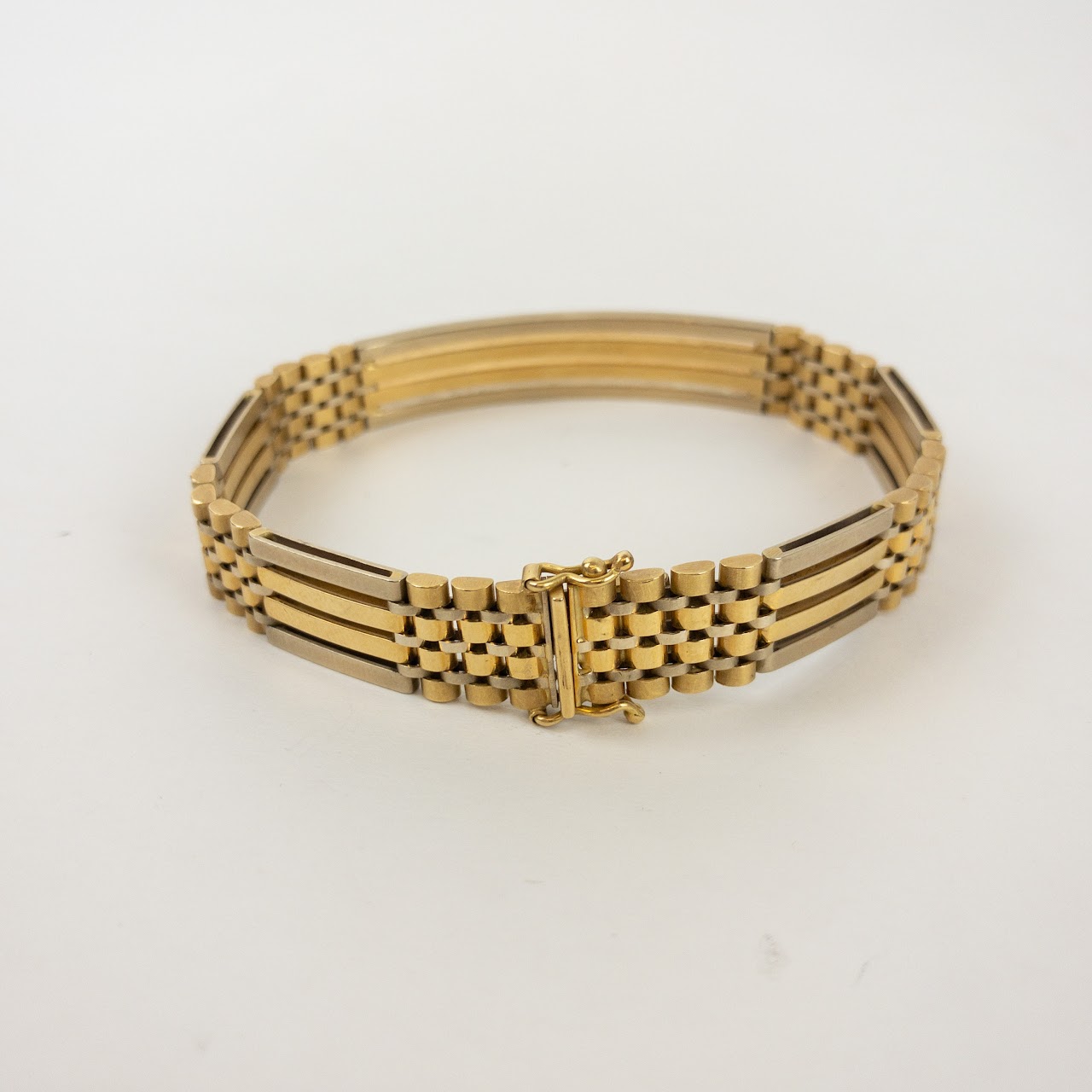 18K Gold Links & Bars Bracelet