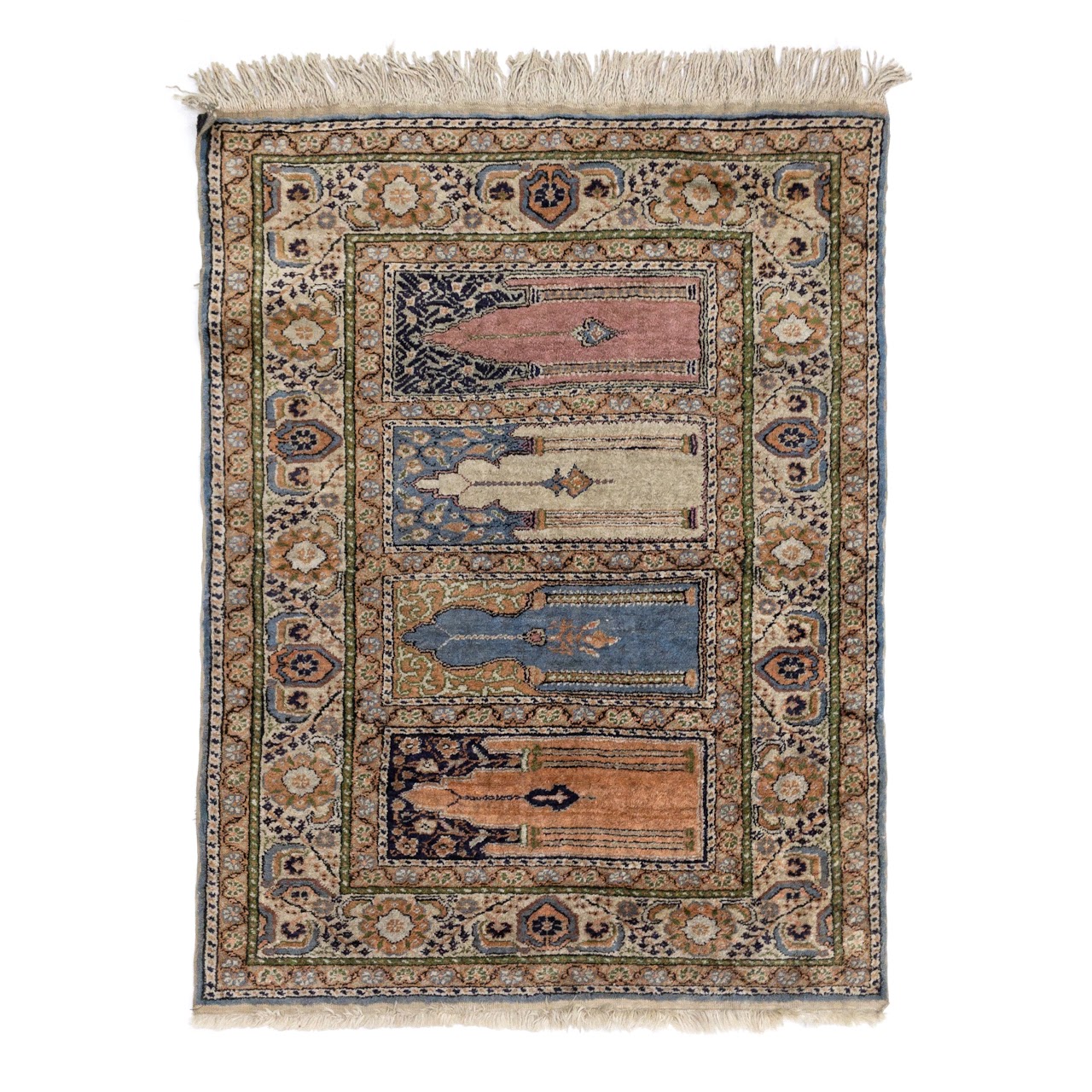 Vintage Small Silk Area Rug