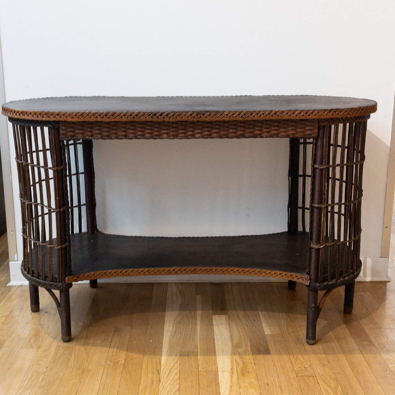 Lloyd Loom Vintage Wicker Two-Tier Console Table