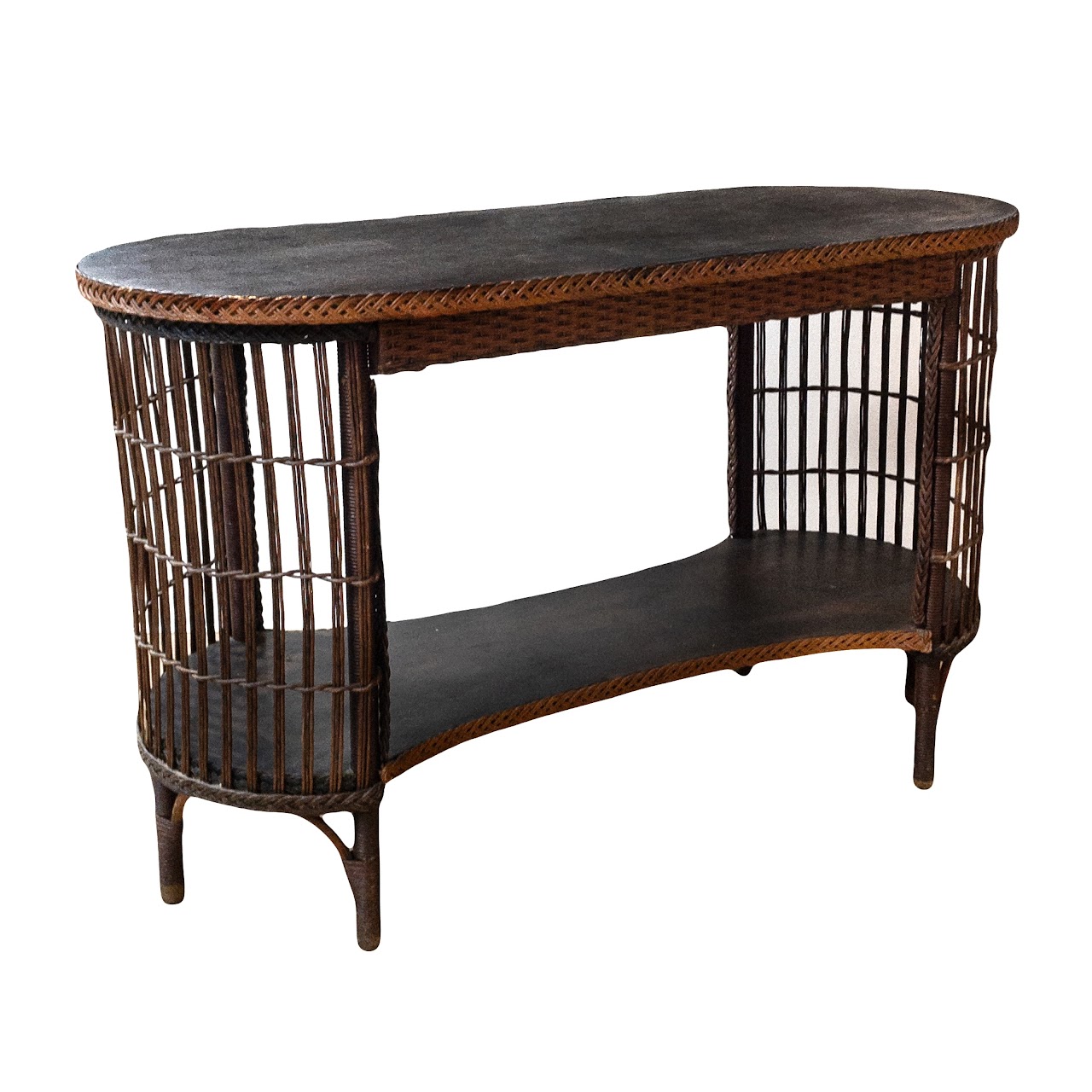 Lloyd Loom Vintage Wicker Two-Tier Console Table