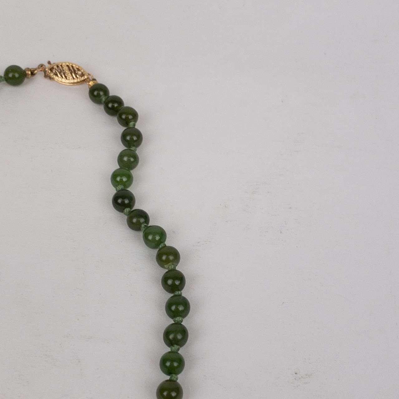 14K Gold & Jade Graduated Strand Necklace