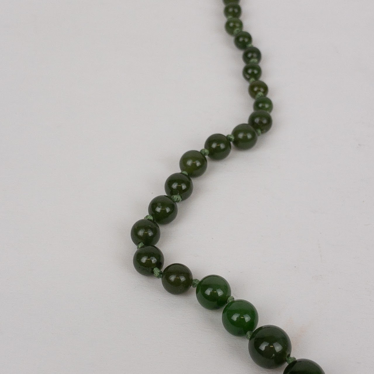 14K Gold & Jade Graduated Strand Necklace