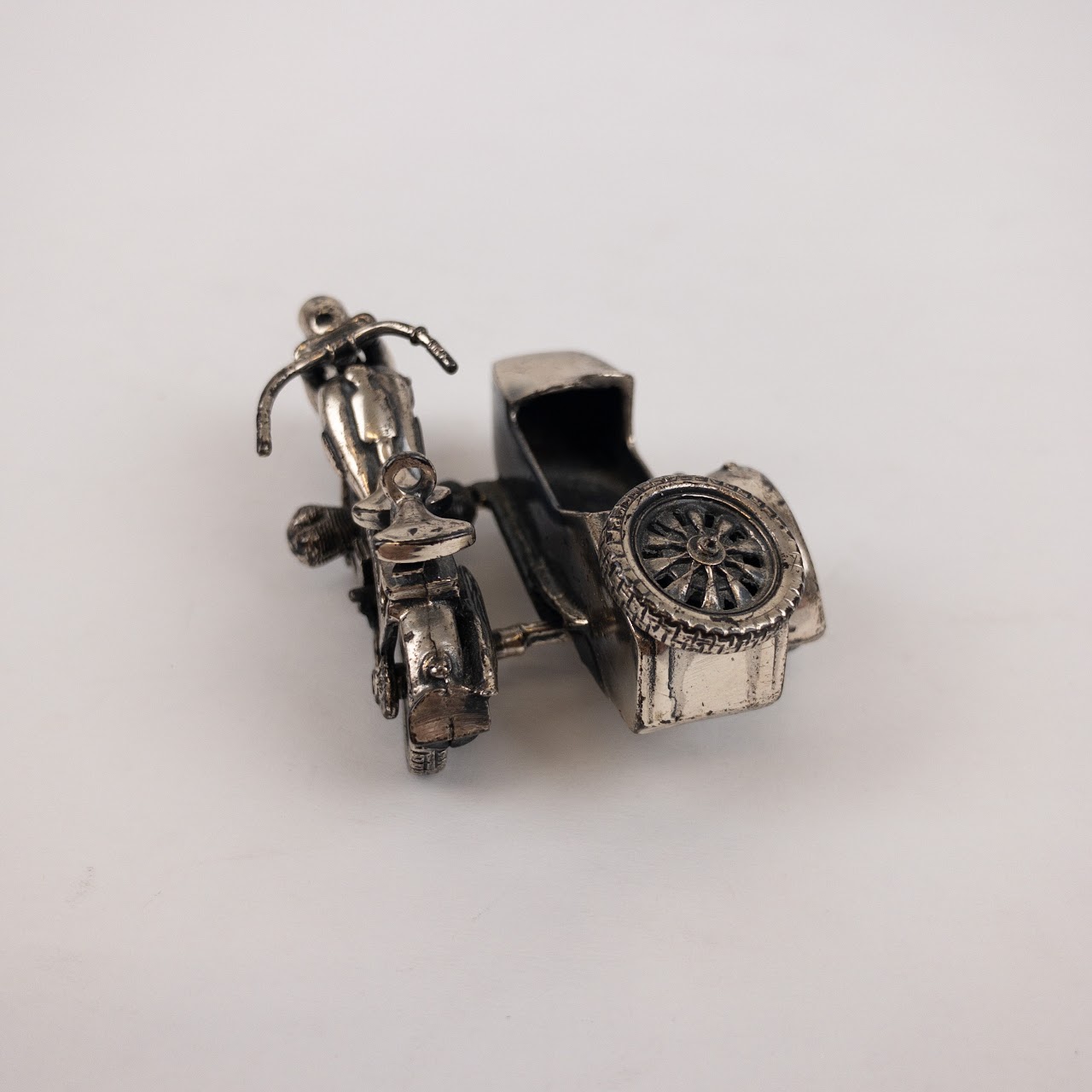 Sterling Silver Motorcycle with Sidecar