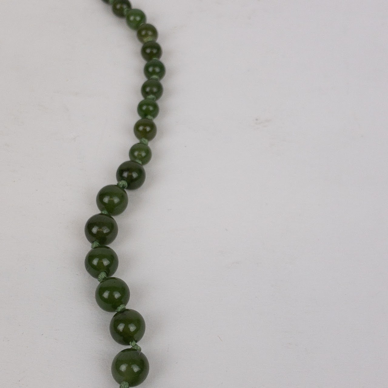 14K Gold & Jade Graduated Strand Necklace