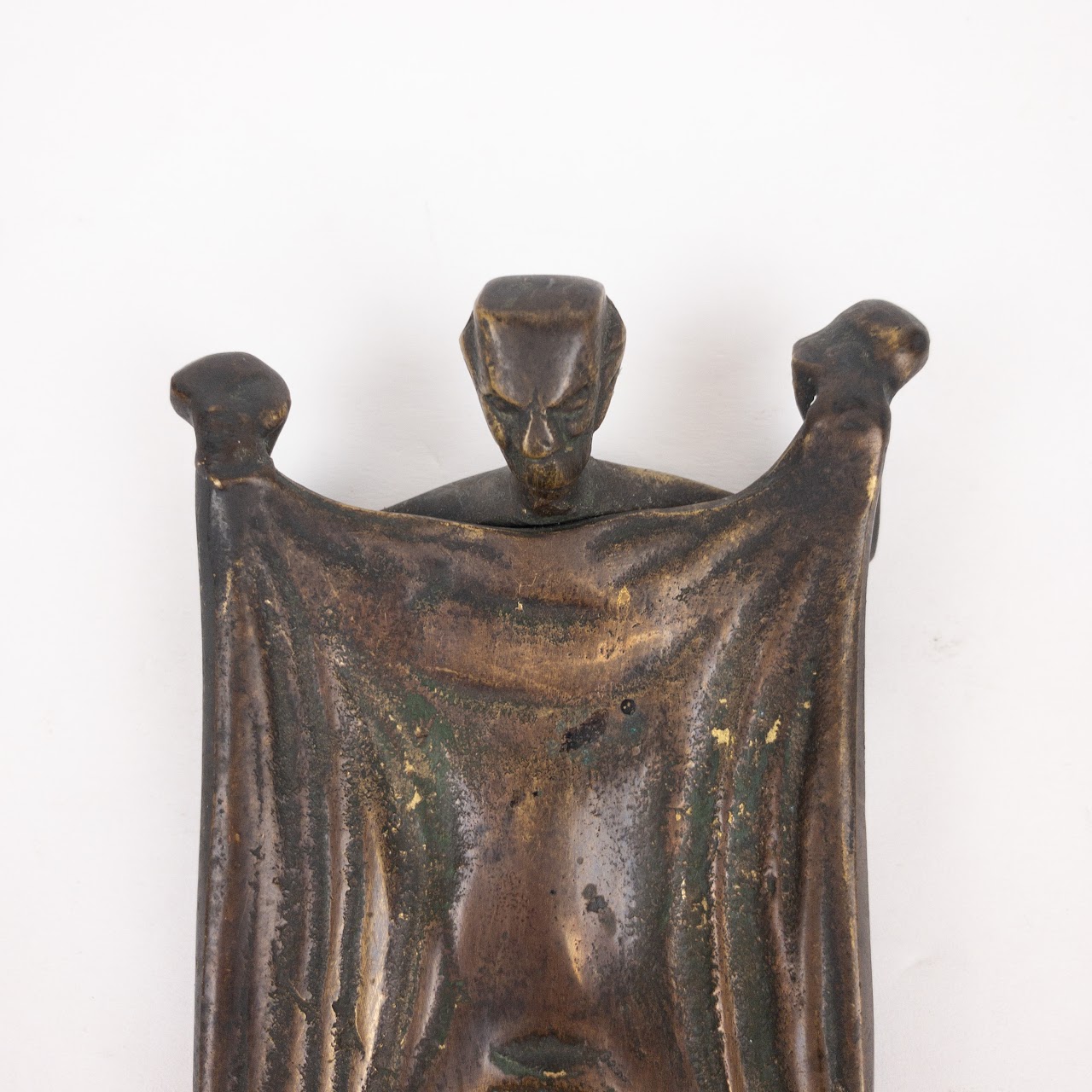 Early 20th C. Cast Bronze Devil Calling Card Tray