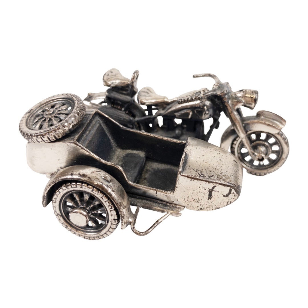 Sterling Silver Motorcycle with Sidecar