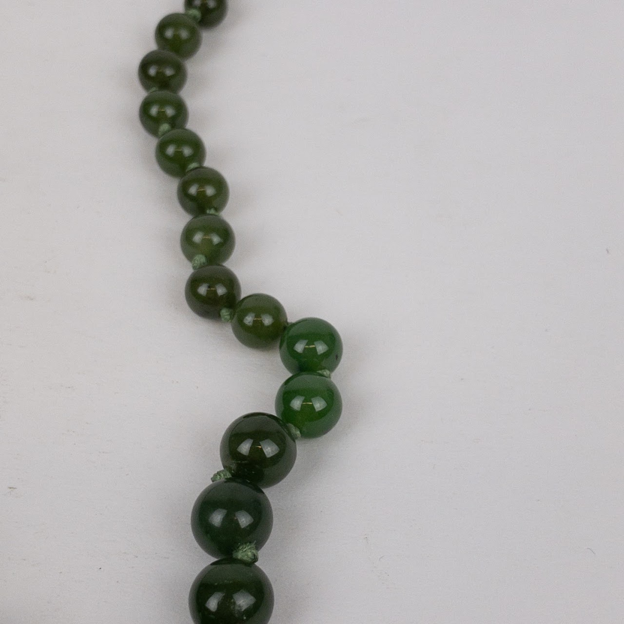 14K Gold & Jade Graduated Strand Necklace