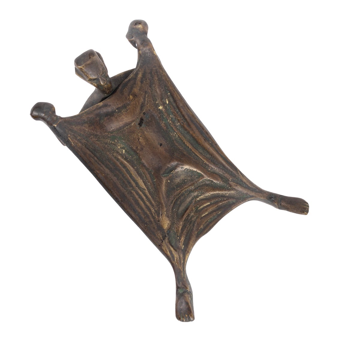 Early 20th C. Cast Bronze Devil Calling Card Tray