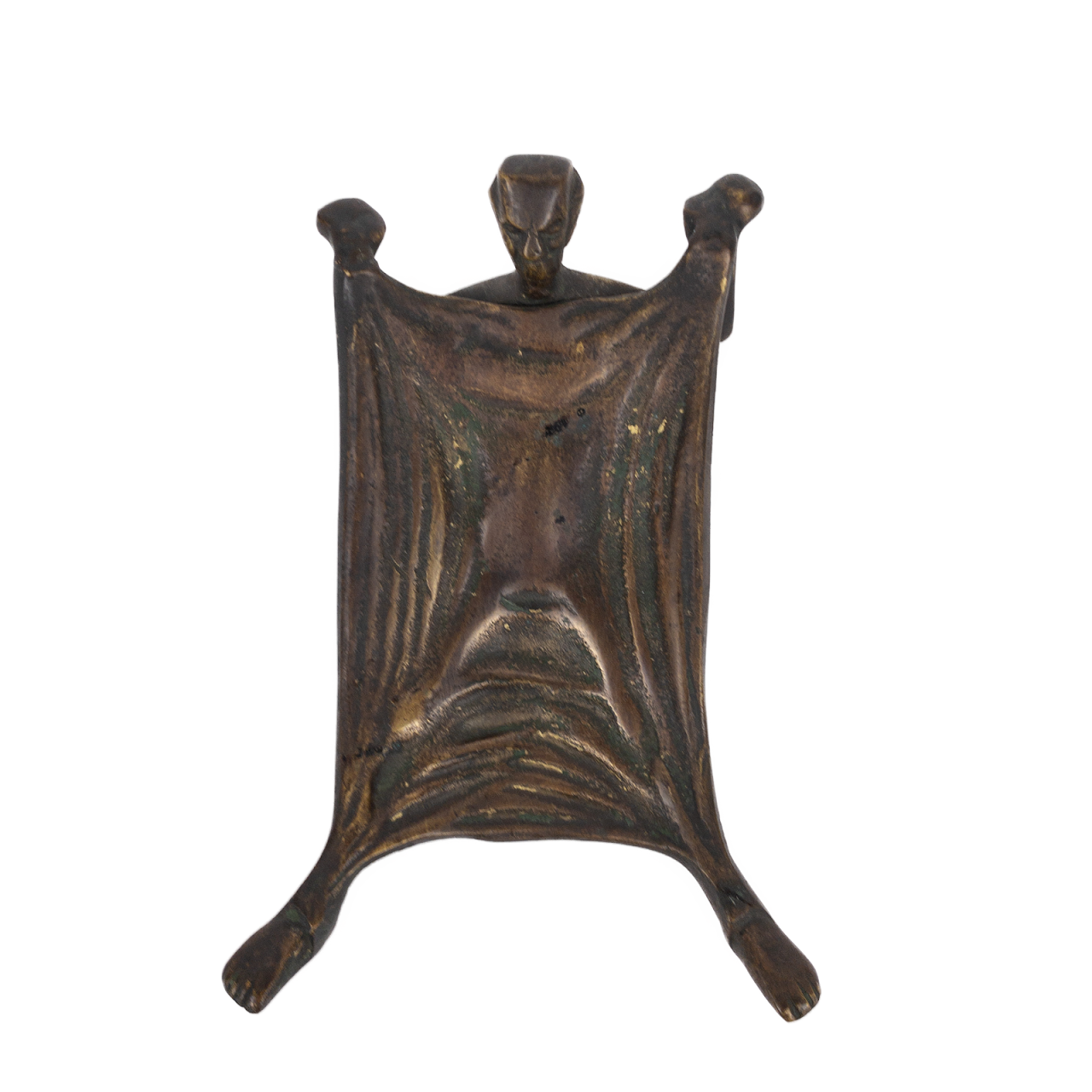 Early 20th C. Cast Bronze Devil Calling Card Tray